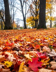 Autumn leaves blanket a park (1)