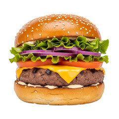 Delicious gourmet burger with fresh ingredients