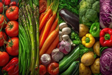 Colorful vegetable collage
