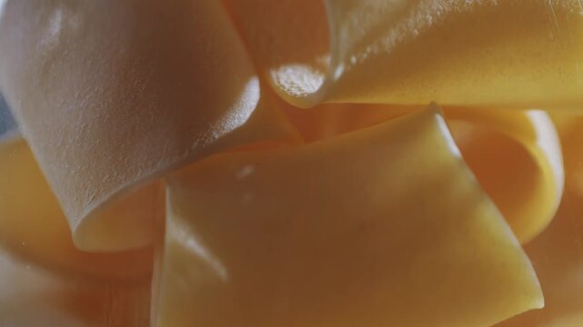 Pasta mix, different Italian tagliatelle fussili pasta packaging window, Fettuccine pasta, close up, not cooked