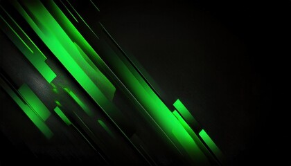 glowing green abstract digital lines on black background with sleek geometric shapes perfect for modern wallpaper and commercial design