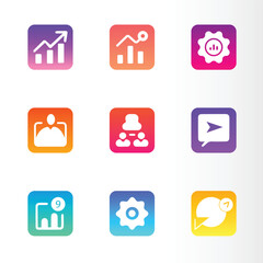 Marketing Icons Set, Digital, Business, Advertising, SEO, Social Media