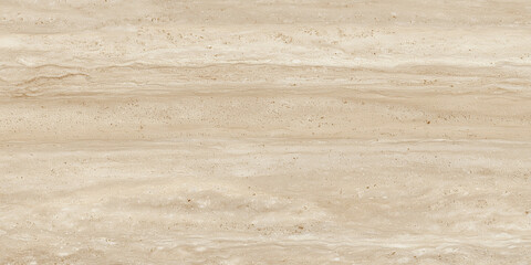 Neutral travertine tile texture in beige with organic surface variation. 