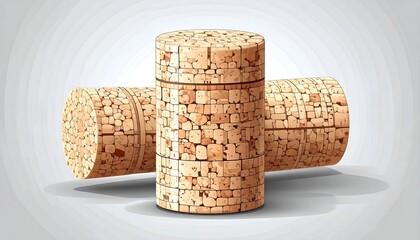 Two wine corks, detailed texture