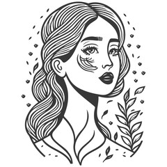 beautiful young woman history month day illustration grey