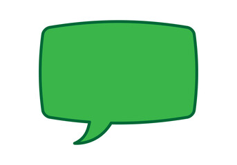 Bocadillo de hablar verde con trazo abombado 