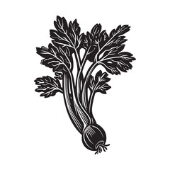 Celery vector silhouette.