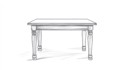Simple wooden table drawing