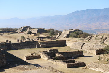 Mexico Mayan city ruins in Monte Alban near Oaxaca
