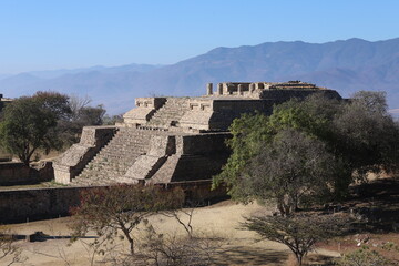 Mexico Mayan city ruins in Monte Alban near Oaxaca