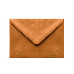 Brown paper envelope on transparent or white background