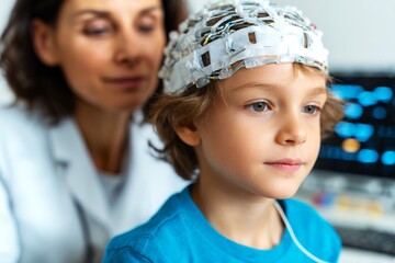 Pediatric Neurologist Conducts Reflex Test on Young Patient in Clinic