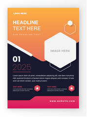 Hexagon ring concept business flyer for corporate use