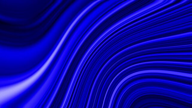 Vibrant blue flowing abstract wave background with glossy curved lines for futuristic digital motion design