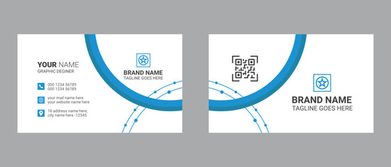 simple double sided business card template design and visiting card design