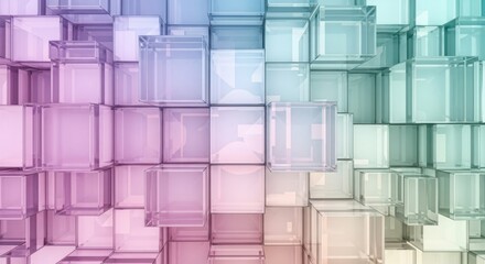 Abstract Background Featuring a Gradiant Array of Translucent Cubes