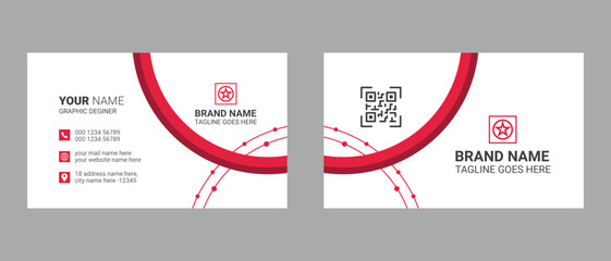 Double sided business card template design for corporate business, Professional and modern visiting card.	