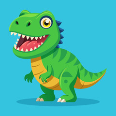 Fototapeta premium Cheerful cartoon t-rex dinosaur vector illustration scalable vector