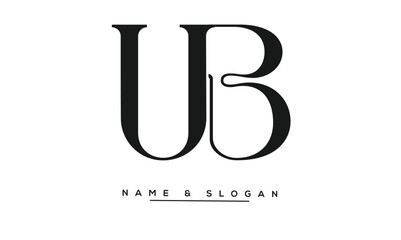 UB, BU Abstract Letters Logo Monogram