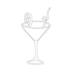 Refreshing cocktail glass with ice and lime on white background