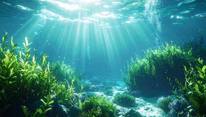 Underwater aquatic scene