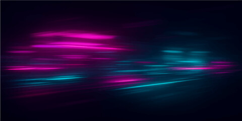 Vibrant, flowing waves of blue and purple energy create a colorful, abstract light motion design