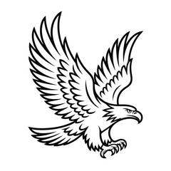 Obraz premium Majestic eagle in flight with wings spread wide