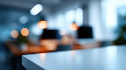 Fototapeta premium A creative office background with a blurred, energetic feel, perfect for a presentation slide.