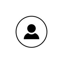 Simple user profile avatar icon in a circle