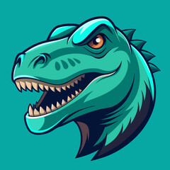 Fototapeta premium Stylized cartoon tyrannosaurus rex dinosaur head vector illustration vector