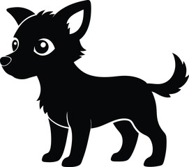 Vector Silhouette of a Puppy - Black Dog Icon for Pet-Related Design