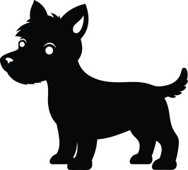 Puppy Icon Silhouette Vector Illustration / Cute Dog Symbol