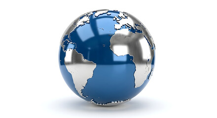 Global Perspectives A Metallic World Map Illustration