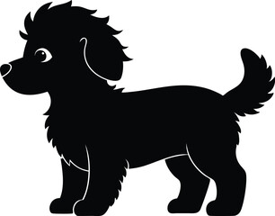 Puppy Icon Silhouette Vector Illustration / Cute Dog Symbol
