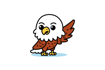 Eagle Waving Wing Cartoon