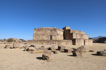Mexico Mayan city ruins in Monte Alban near Oaxaca
