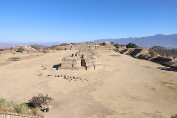 Mexico Mayan city ruins in Monte Alban near Oaxaca