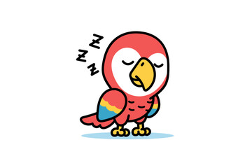 Parrot Sleeping Cartoon