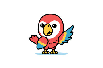 Parrot Waving Wing Cartoon