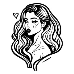 beauty girl illustration sketch