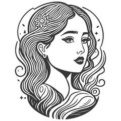 beautiful young woman history month day illustration grey