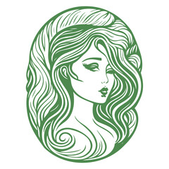 woman beauty mermaid illustration green