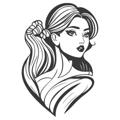 beauty girl illustration grey