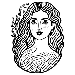 beautiful young woman history month day illustration sketch hand draw
