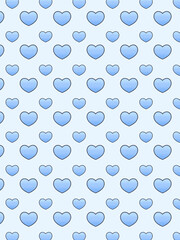 Blue polka love seamless pattern 