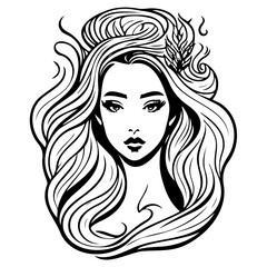 woman beauty mermaid illustration sketch