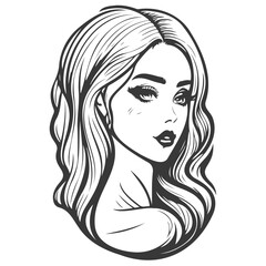beauty girl illustration grey