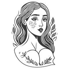 beautiful young woman history month day illustration grey