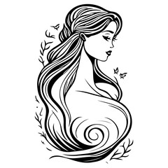 woman beauty mermaid illustration sketch