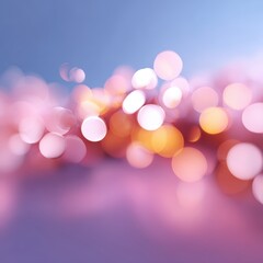 Soft pastel gradient background with glowing bokeh light flares creating a dreamy and whimsical atmosphere